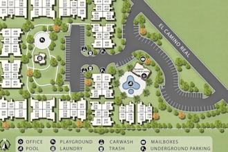 design 2d site plan, 3d landscape render, rv park, campground subdivision layout