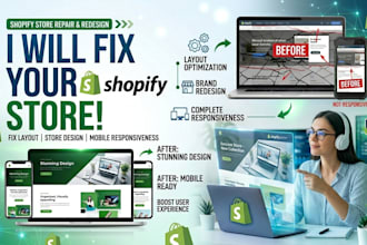 fix shopify store layout shopify design redesign and mobile responsiveness