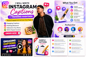 write engaging instagram captions and research trending hashtags