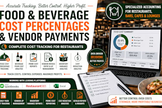 track food and beverage cost percentages and vendor payments for restaurants