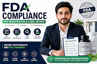handle fda compliance, fda registration and label review