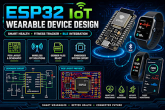 esp32 iot and smart health devices, fitness tracker and wearable device with ble