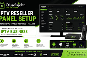 setup reseller panel, dream 4k, strong 8k, trex, b1g, tivi one, dino, mega ott