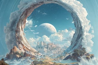 design a dreamy surreal or fantasy music cover or album cover