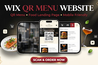 create wix qr menu restaurant landing page and food menu website