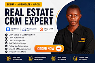 setup and automate boldtrail, wise agent, eway CRM for real estate business