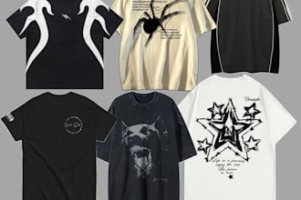 design y2k streetwear graphic for tshirt and hoodie