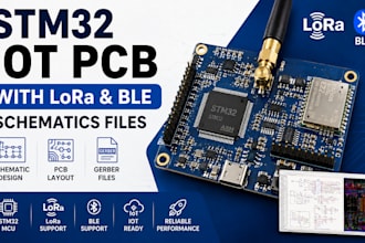 create stm32 iot pcb with lora ble and schematics files