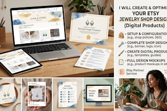 optimize setup etsy jewelry shop design digital product design with mockup
