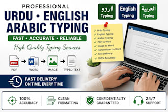 professional urdu and english typing service