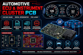 design automotive digital instrument cluster pcb, ecu speedometer and can gauges