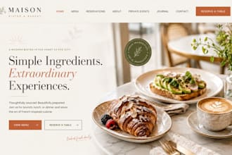 build squarespace restaurant website cafe bistro website bakery food website