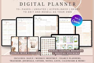 etsy digital planner, kdp journal, digital planner, journal design canva ebook