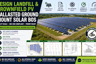 design landfill brownfield pv ballasted ground mount solar bos