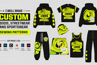 make custom hoodie streetwear and sportswear sewing pattern