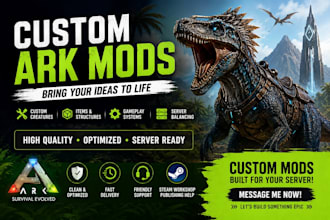 create custom ark survival evolved mods and creatures