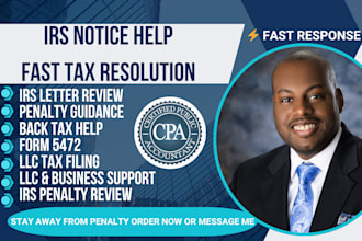 review irs notice, irs penalties, irs letter and provide tax resolution guidance