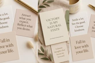design printable affirmation and motivational cards for your business
