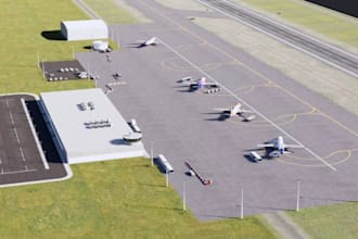 do 2d 3d airport layout, msfs 2024 airport,aviation hub, runway, terminal design