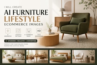 create ai furniture lifestyle ecommerce images