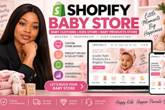 design shopify baby store baby clothing kids store baby products store