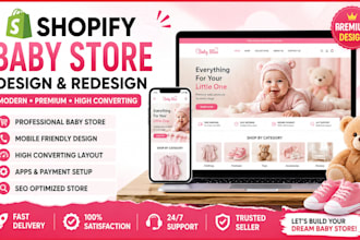 build shopify baby store, shopify kids store, baby dropshipping store