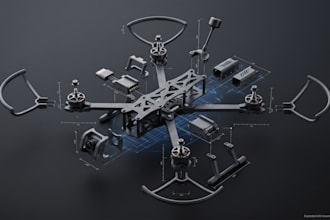 design 3d printable drone parts, uav frame and components stl files