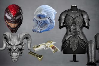creation custom 3d mask print paint 3d helmet, halloween wearable cosplay armor