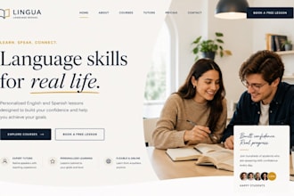 build squarespace language school website english spanish tutoring  website