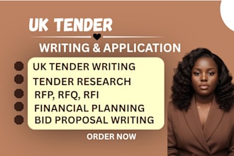 provide UK tender writing and financial planning services