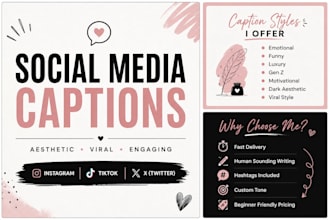 write viral social media captions for you