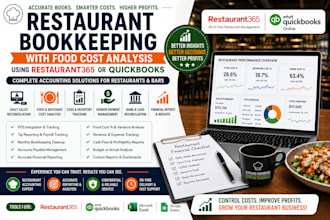 restaurant bookkeeping with food cost analysis using restaurant365 or quickbooks