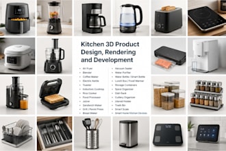 model 3d kitchen product design 3d cooking utensils prototype kitchen organizer