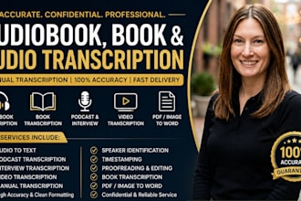 do audiobook transcription, audio to text, and book transcription
