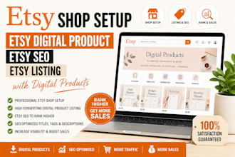 etsy shop setup etsy digital product etsy seo etsy listing with digital products
