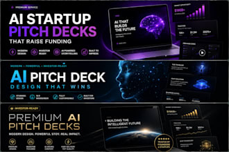 design modern startup pitch deck presentation
