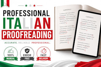 proofread any kind of italian text, book or ebook