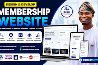 create membership website with course upload and payment integration