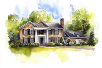 paint watercolor house portrait