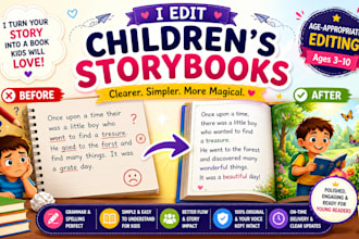 be your children book editor, kids story book proofreader, format for amazon kdp