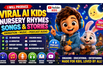 produce viral ai kids nursery rhymes children songs with podcast audio stories