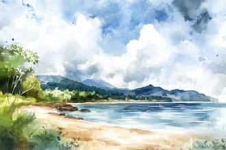 paint landscapes in watercolor