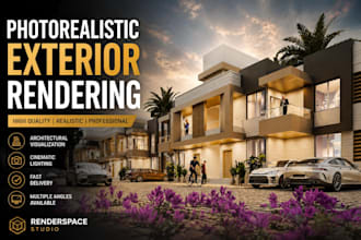 create cinematic architectural visualization and exterior renders