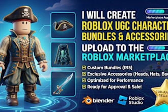 create roblox ugc character bundles accessories and upload to roblox marketplace