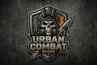 design a bold urban combat style logo for your brand