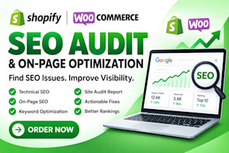 do woocommerce, shopify SEO audit and on page fixes