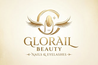 design a luxury nails and eyelash logo for your beauty brand
