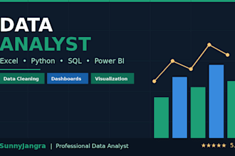 do data analysis, excel dashboards and python sql insights for business