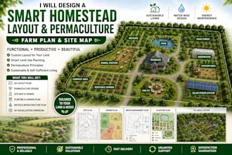design a smart homestead layout and permaculture farm plan for your land