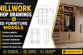 design custom cabinetry millwork and furniture shop drawings